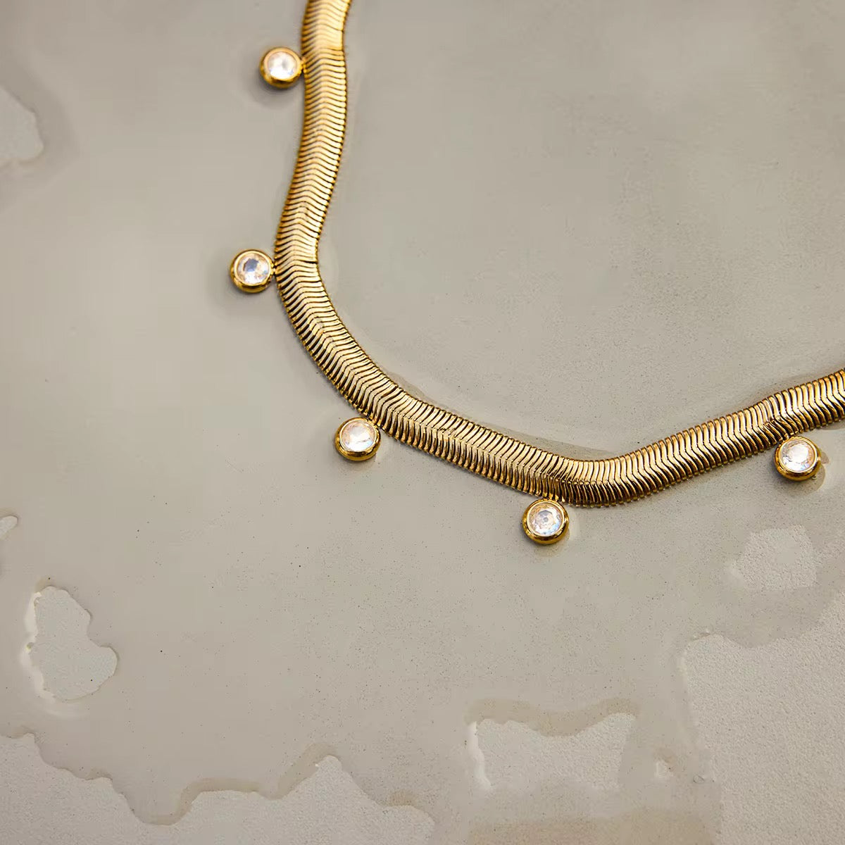 Dainty Drop Snake Chain Necklace