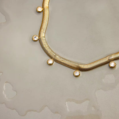 Dainty Drop Snake Chain Necklace