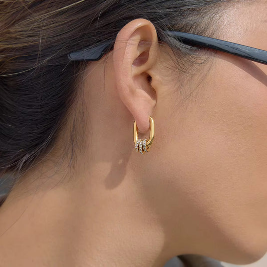 Monaco Crystal Hoop Earrings