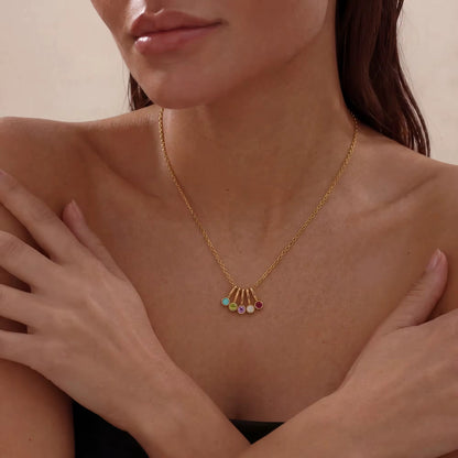 Rainbow Zirconia Drop Necklace