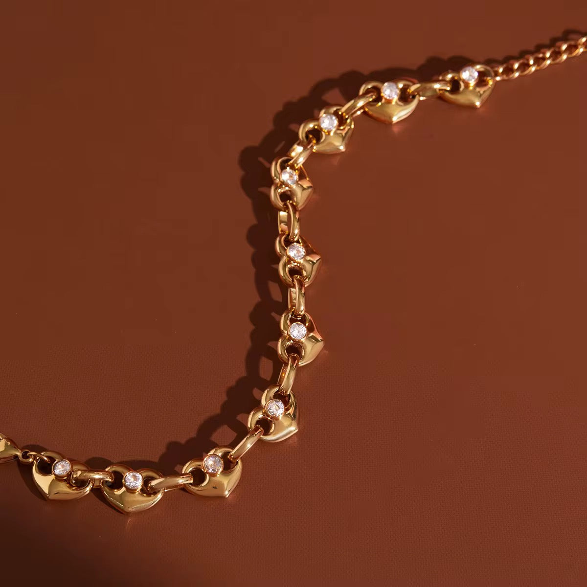 Luxury Heart Link Chain Bracelet