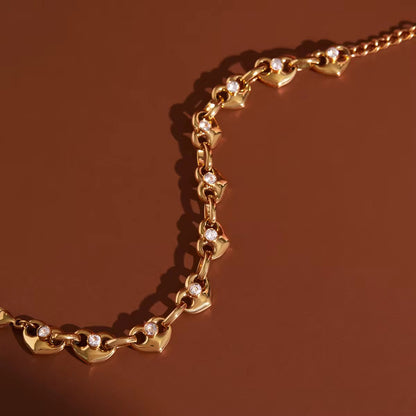 Luxury Heart Link Chain Bracelet