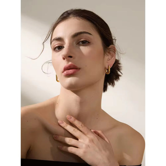 Bold Gold U-Hoop Earrings