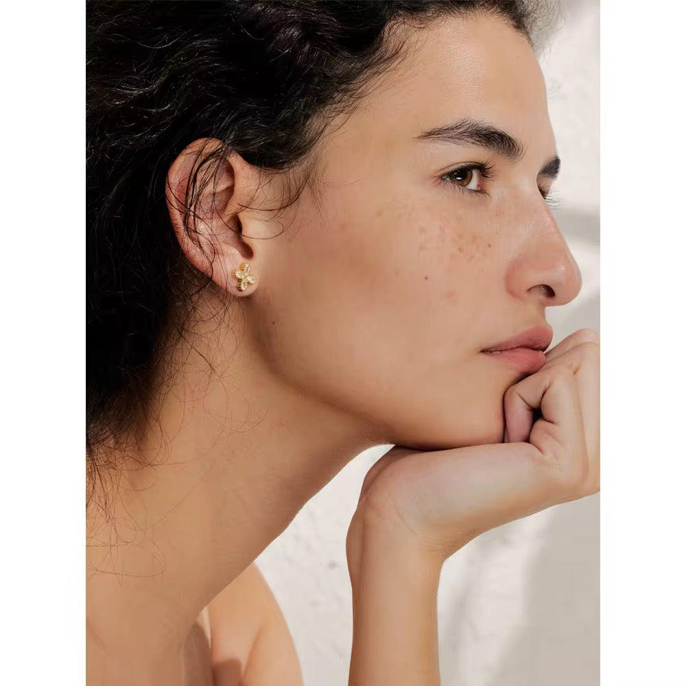 Floral Crystal Stud Earrings