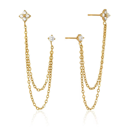 Celeste Chain Stud Earrings