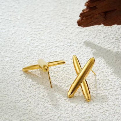 Minimal Cross Stud Earrings