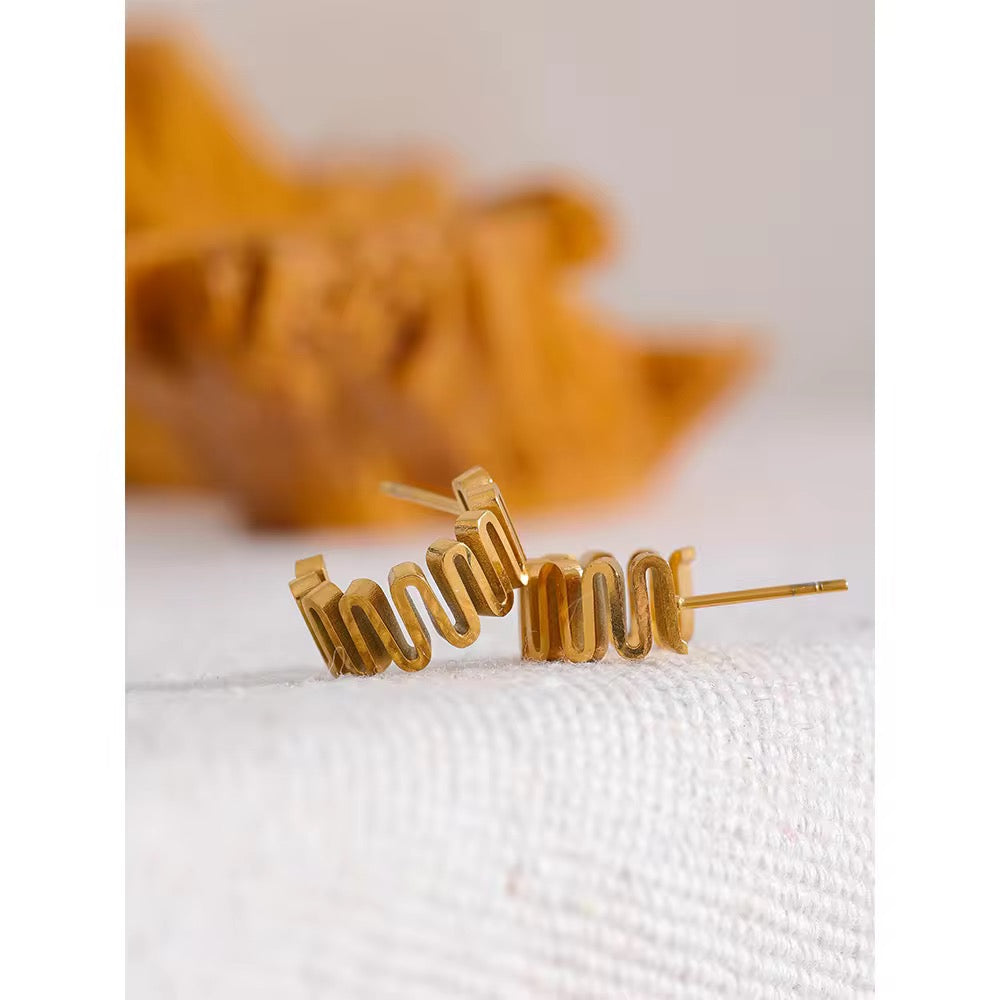 Golden Wave Hoop Earrings