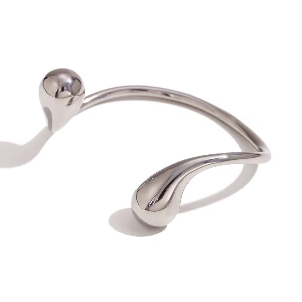 Sculptural Open Cuff Bracelet & Ring Set