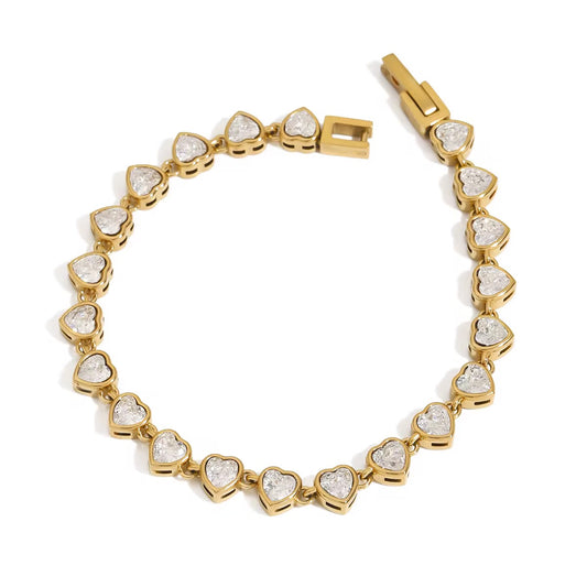 Heart Crystal Tennis Bracelet