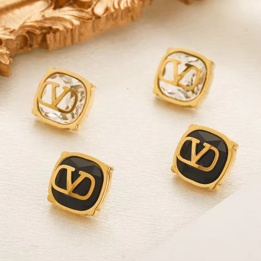 Crystal Monogram Stud Earrings