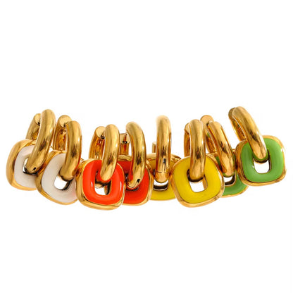 Viva Colourful Enamel Hoop Earrings