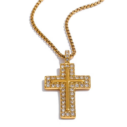Radiant Cross Zircon Necklace