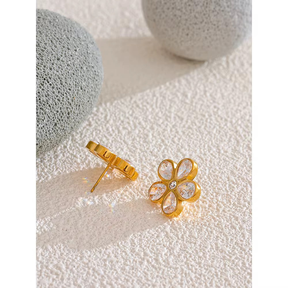 Crystal Bloom Flower Earrings