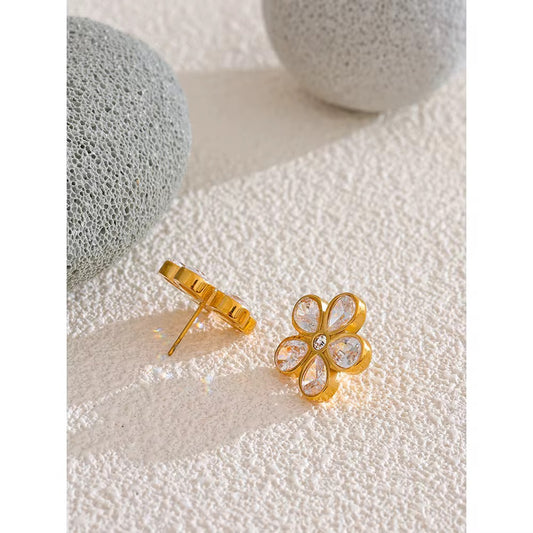 Crystal Bloom Flower Earrings