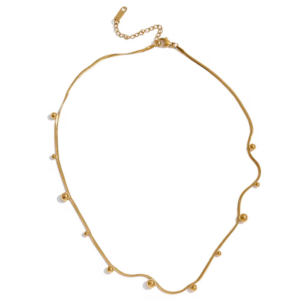 Minimal Gold Beaded Necklace