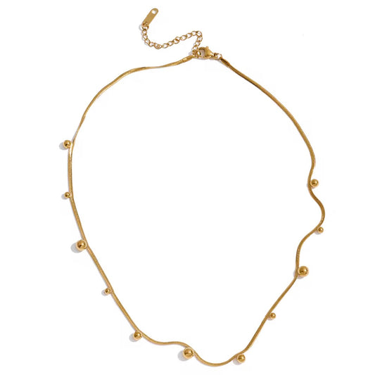 Minimal Gold Beaded Necklace