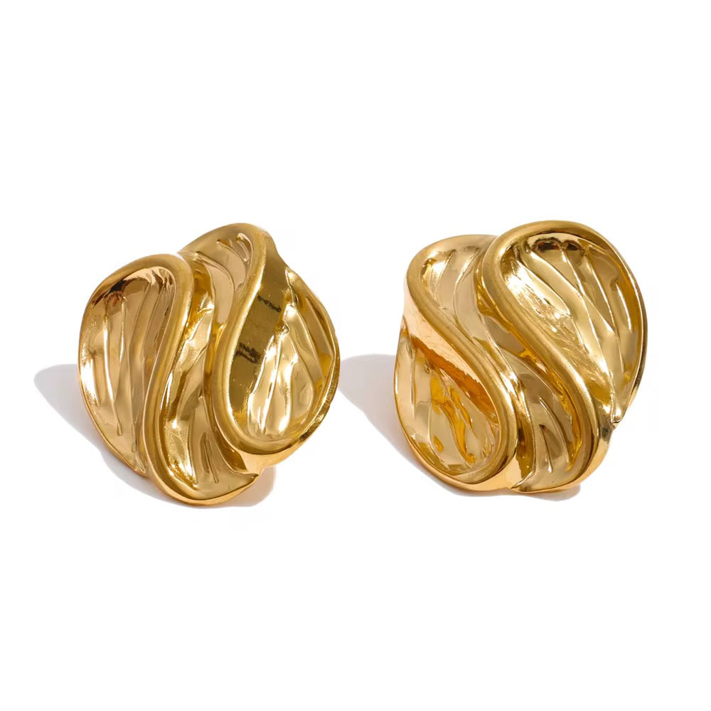 Molten Gold Knot Earrings
