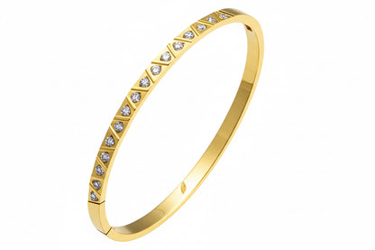 Minimal Gold Zirconia Bangle