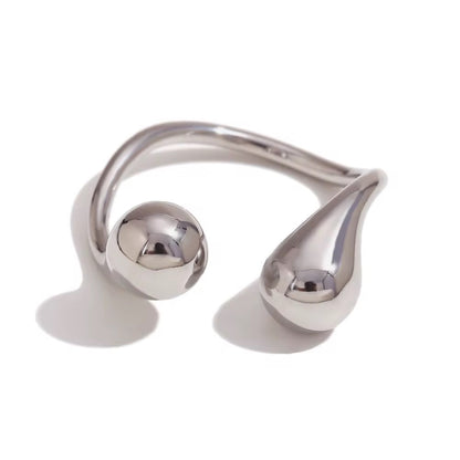 Sculptural Open Cuff Bracelet & Ring Set