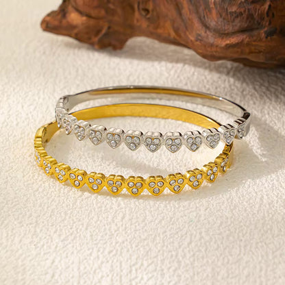 Crystal Heart Tennis Bangle