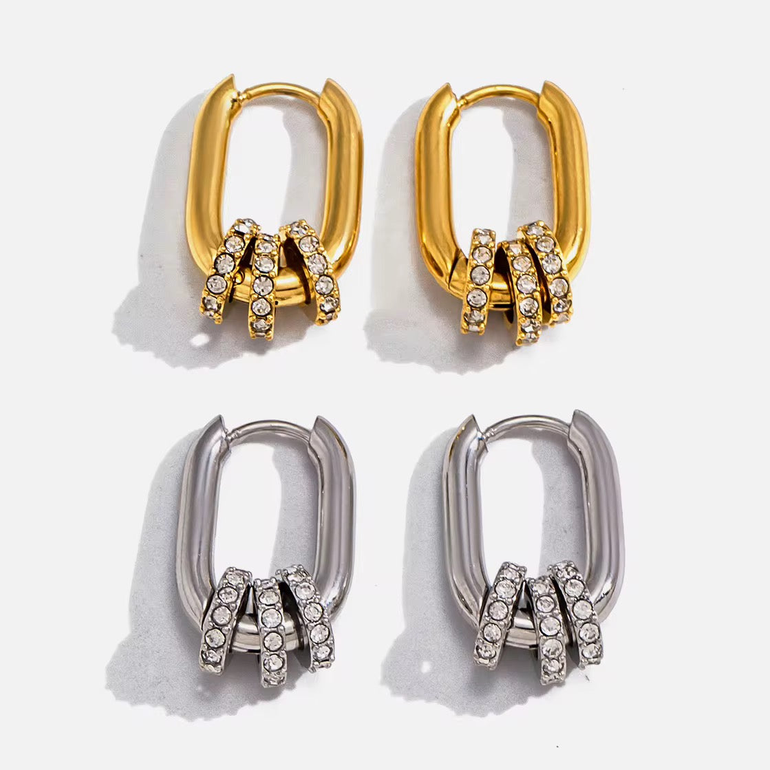 Monaco Crystal Hoop Earrings