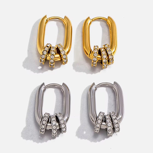 Monaco Crystal Hoop Earrings