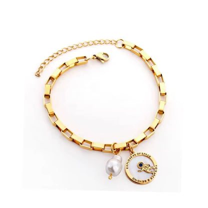 Pearl Coin Charm Bracelet