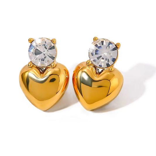 Crystal Heart Drop Earrings