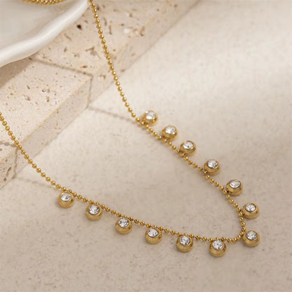 Crystal Drop Gold Necklace