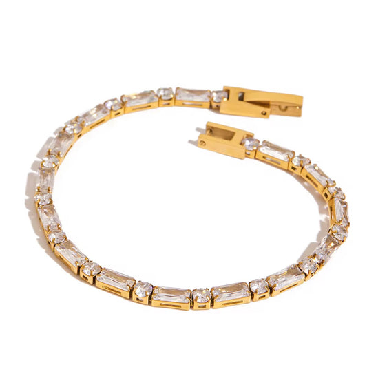 Baguette Crystal Tennis Bracelet