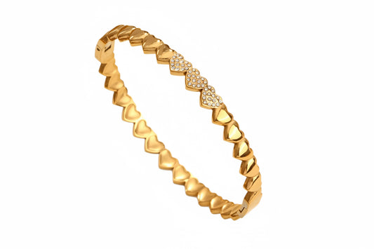 Gold Heart Detail Bangle