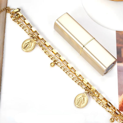 Layered Coin Chain Bracelet