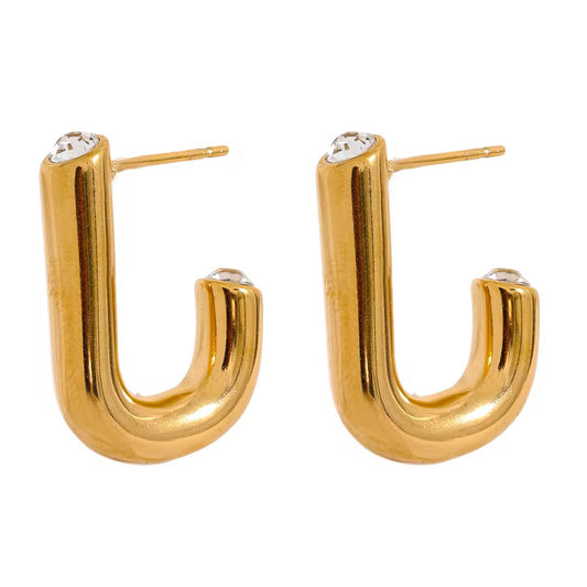 Bold Gold U-Hoop Earrings