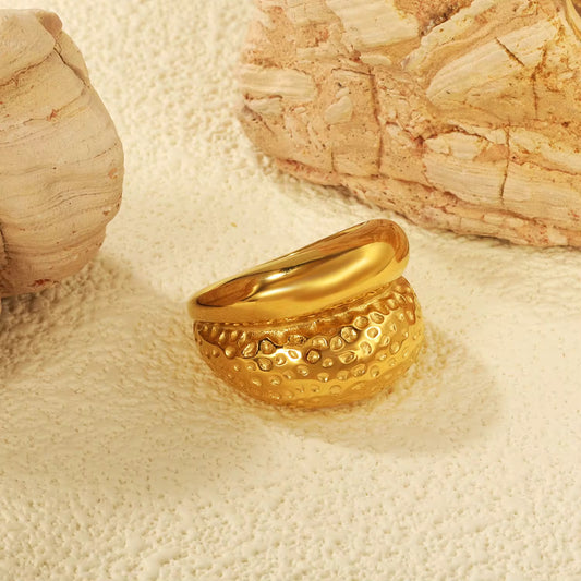 Dual Texture Dome Ring