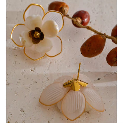 Ivory Bloom Floral Earrings