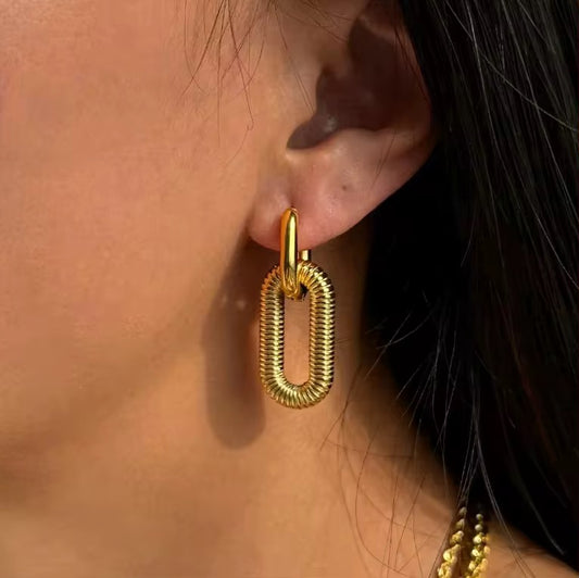 Double Link Statement Earrings