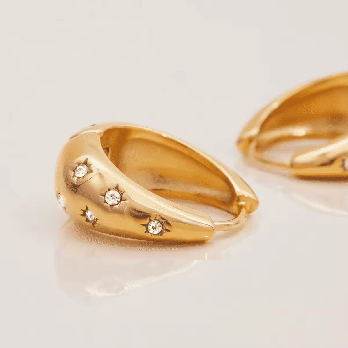 Luxury Star Zircon Hoop Earrings