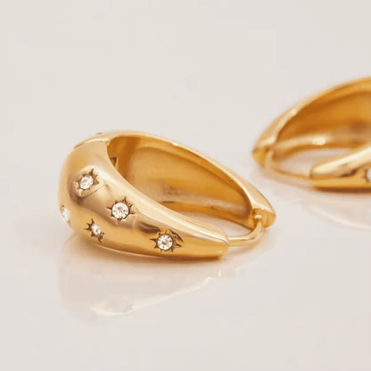 Luxury Star Zircon Hoop Earrings