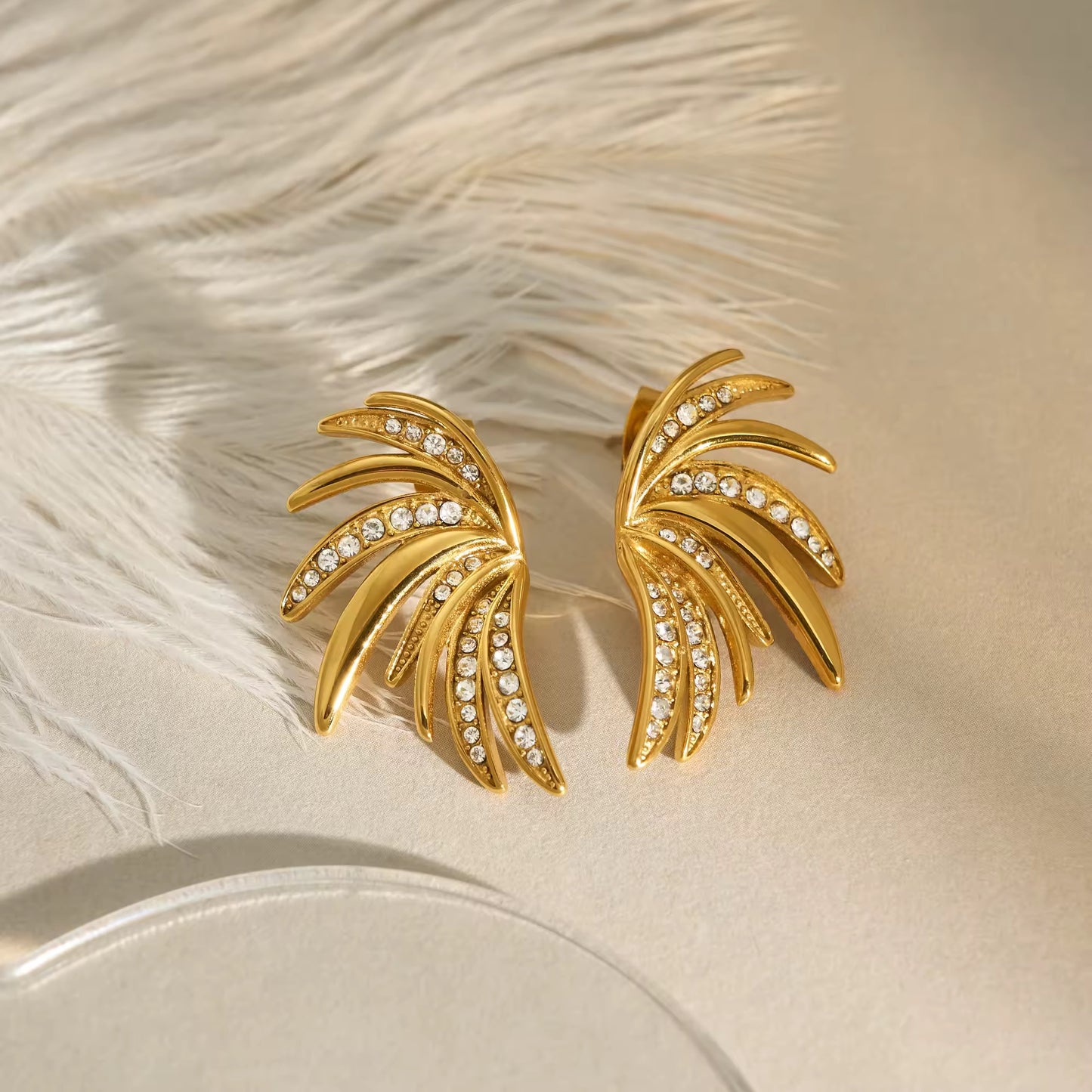 Golden Radiance Crystal Earrings