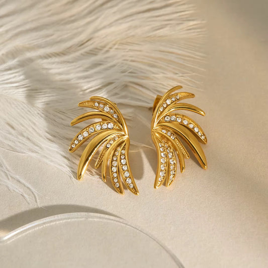 Golden Radiance Crystal Earrings