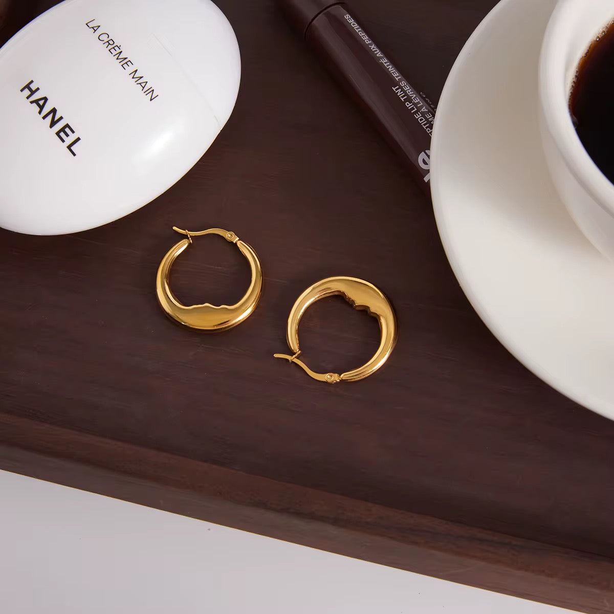Classic Moon Hoop Earrings