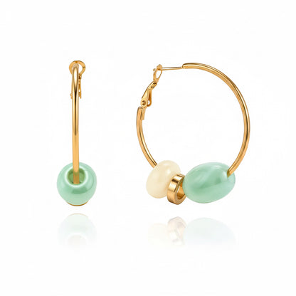 Coastal Charm Beaded Hoop Earrings