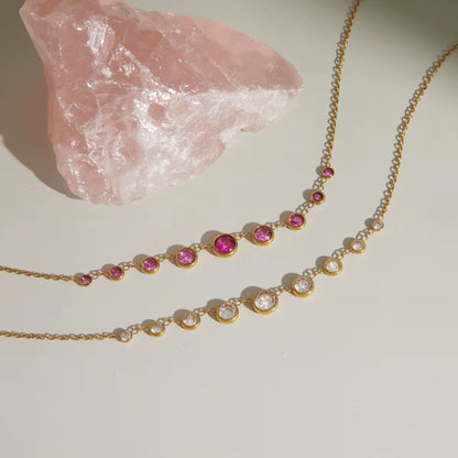 Blush Crystal Layered Necklace