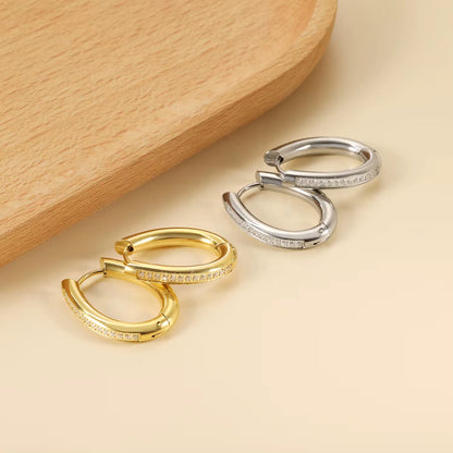 Classic Pave Gold Hoop Earrings