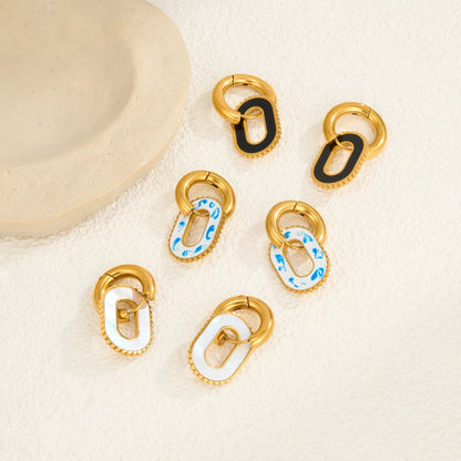 Enamel Link Charm Earrings