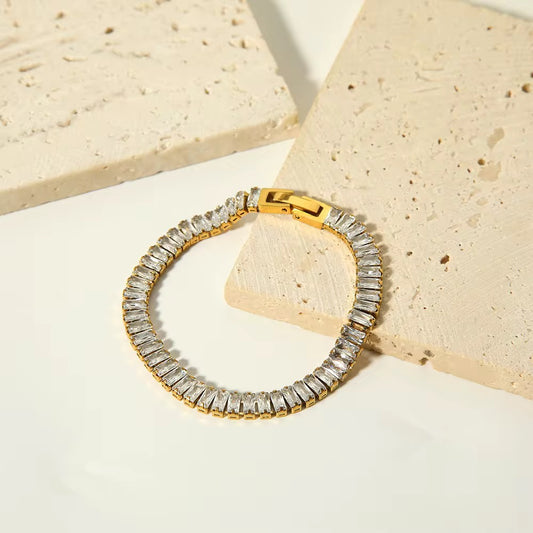 Baguette Crystal Tennis Bracelet