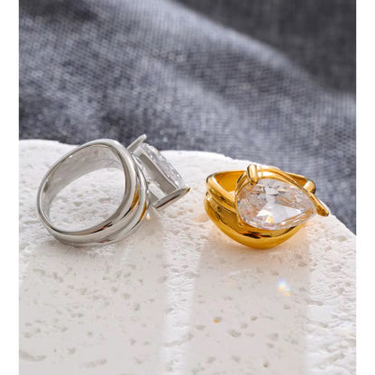 Serena Crystal Wave Ring
