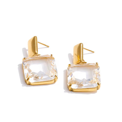 Square Cut Luxury Drop Earrings