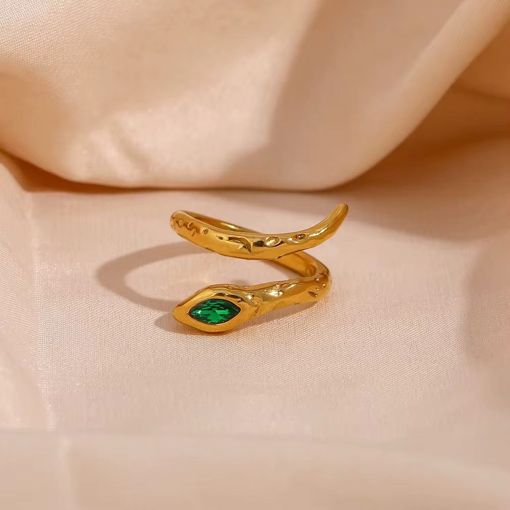 Emerald Snake Wrap Ring
