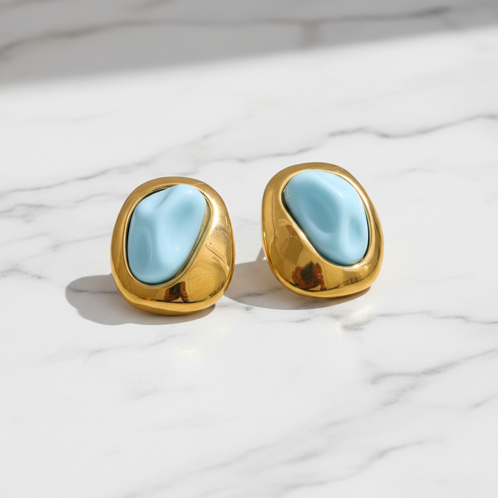 Azure Tide Statement Studs